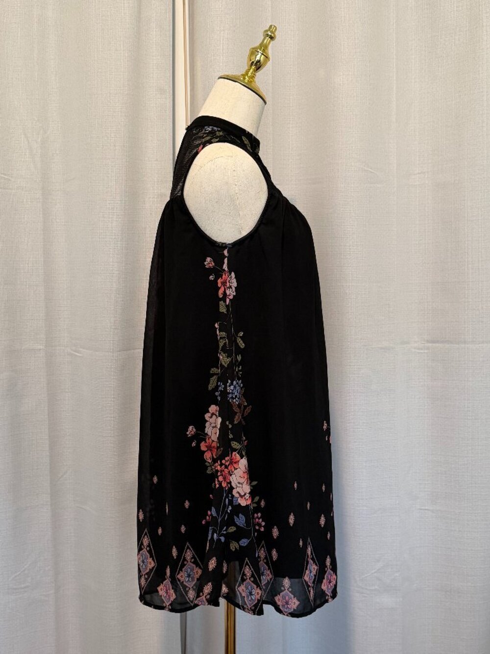 Heart Soul Floral Mini Dress | Black Lace Coquette Aesthetic Small - Picture 3 of 10